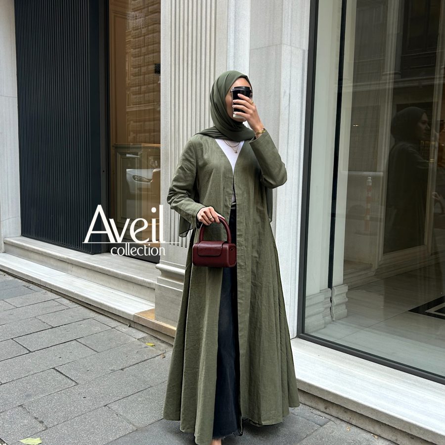 Linen & Loom Abaya Jacket - Khaki