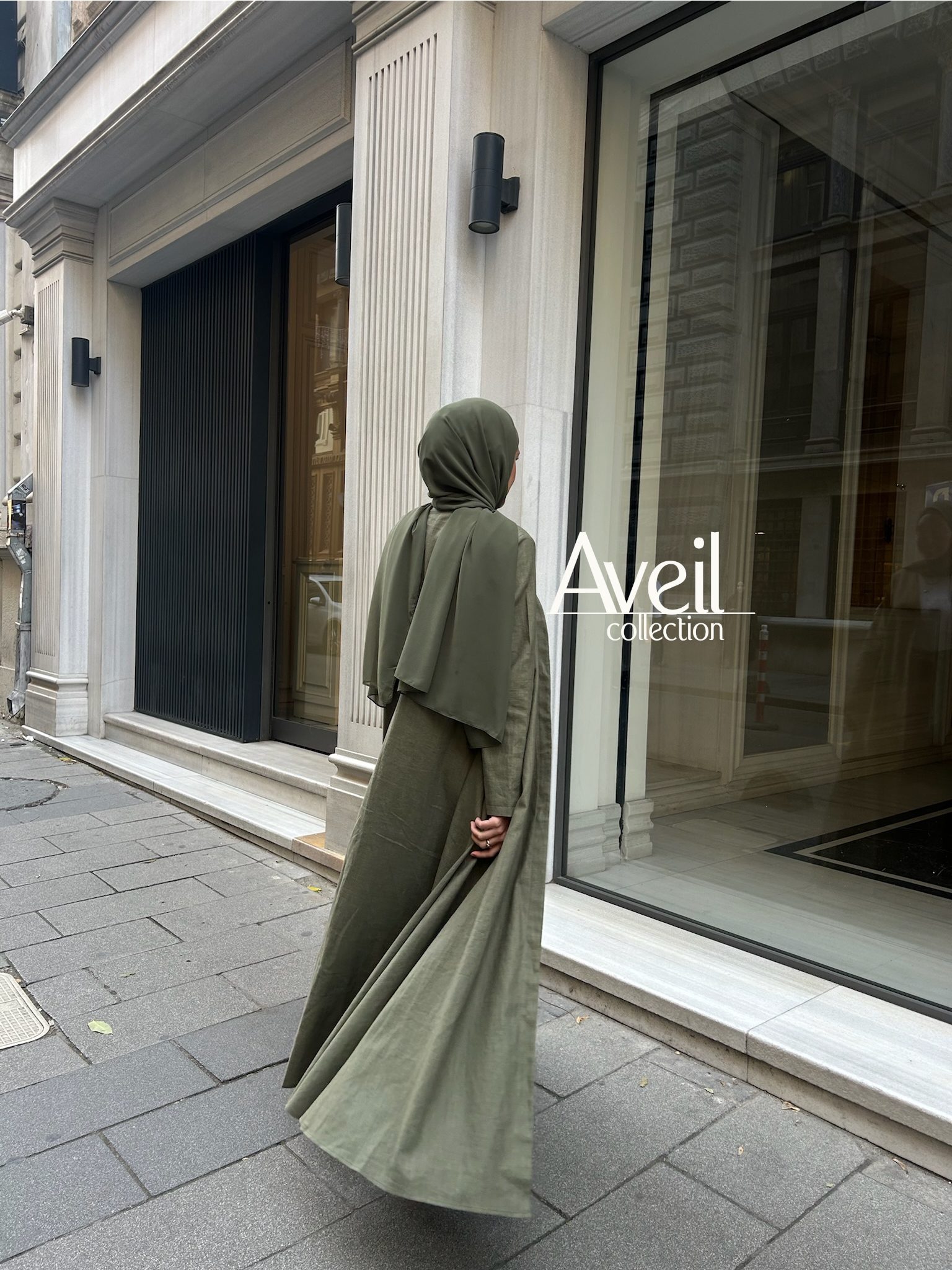 Linen & Loom Abaya Jacket - Khaki - Image 2